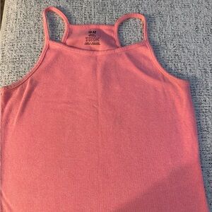 H&M Coral Pink Ribbed Tank Top - Slim Strappy Cami